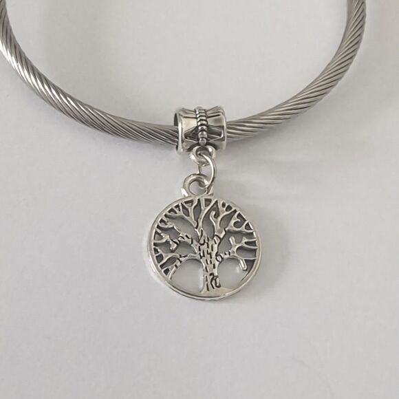Silver Tree of Life Dangle Charm for Pandora‎ Style Bracelet - Picture 1 of 4